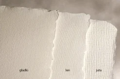 Kalander Papier czerpany - - biały, len, A4