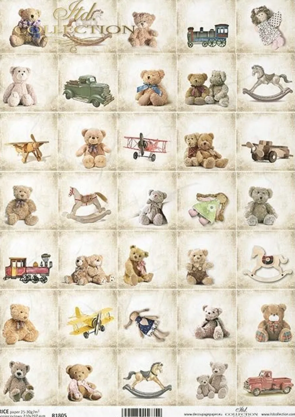 ITD Collection Papier do decoupage A4 - - ryżowy, R1805