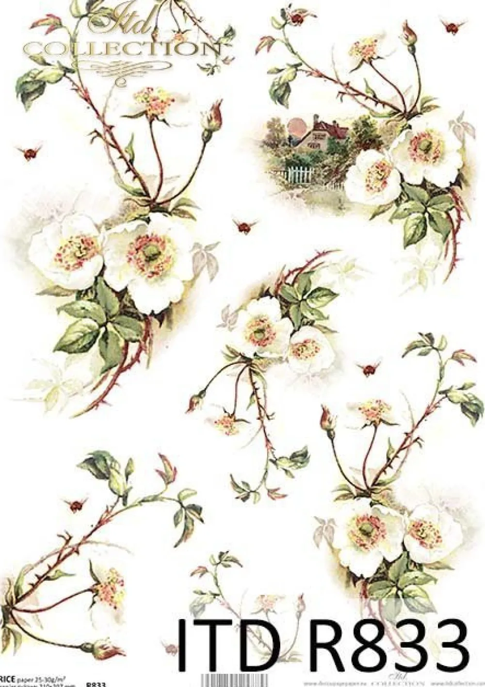 ITD Collection Papier do decoupage A4 - - ryżowy, R564 > Papiery Do Decoupage
