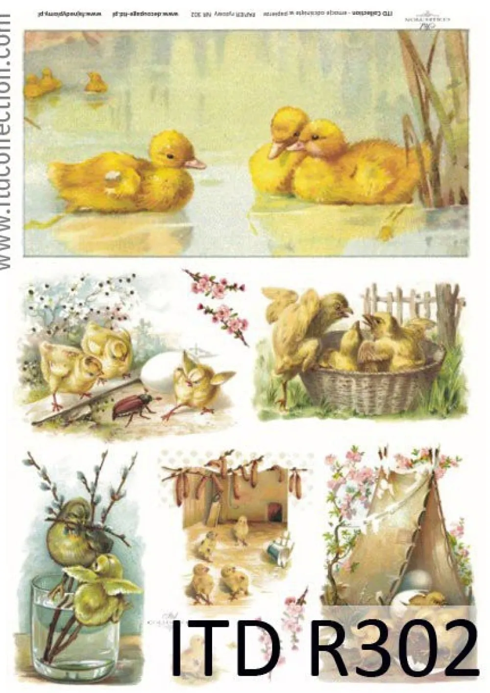 ITD Collection Papier do decoupage A4 - - ryżowy, R300 > Papiery Do Decoupage