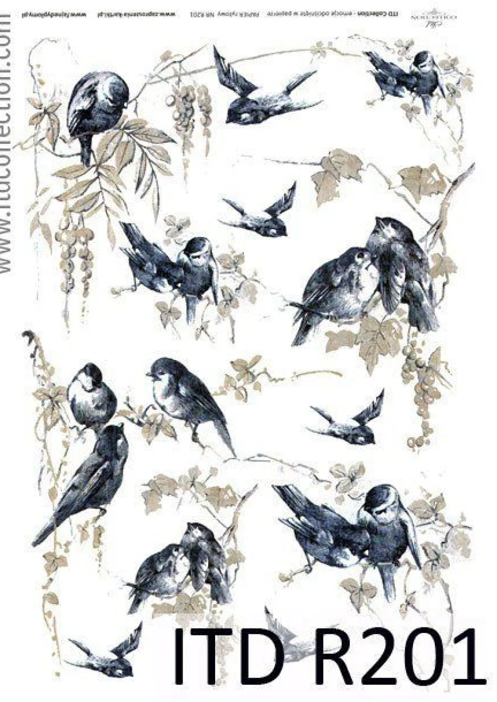 ITD Collection Papier do decoupage A4 - - ryżowy, R201
