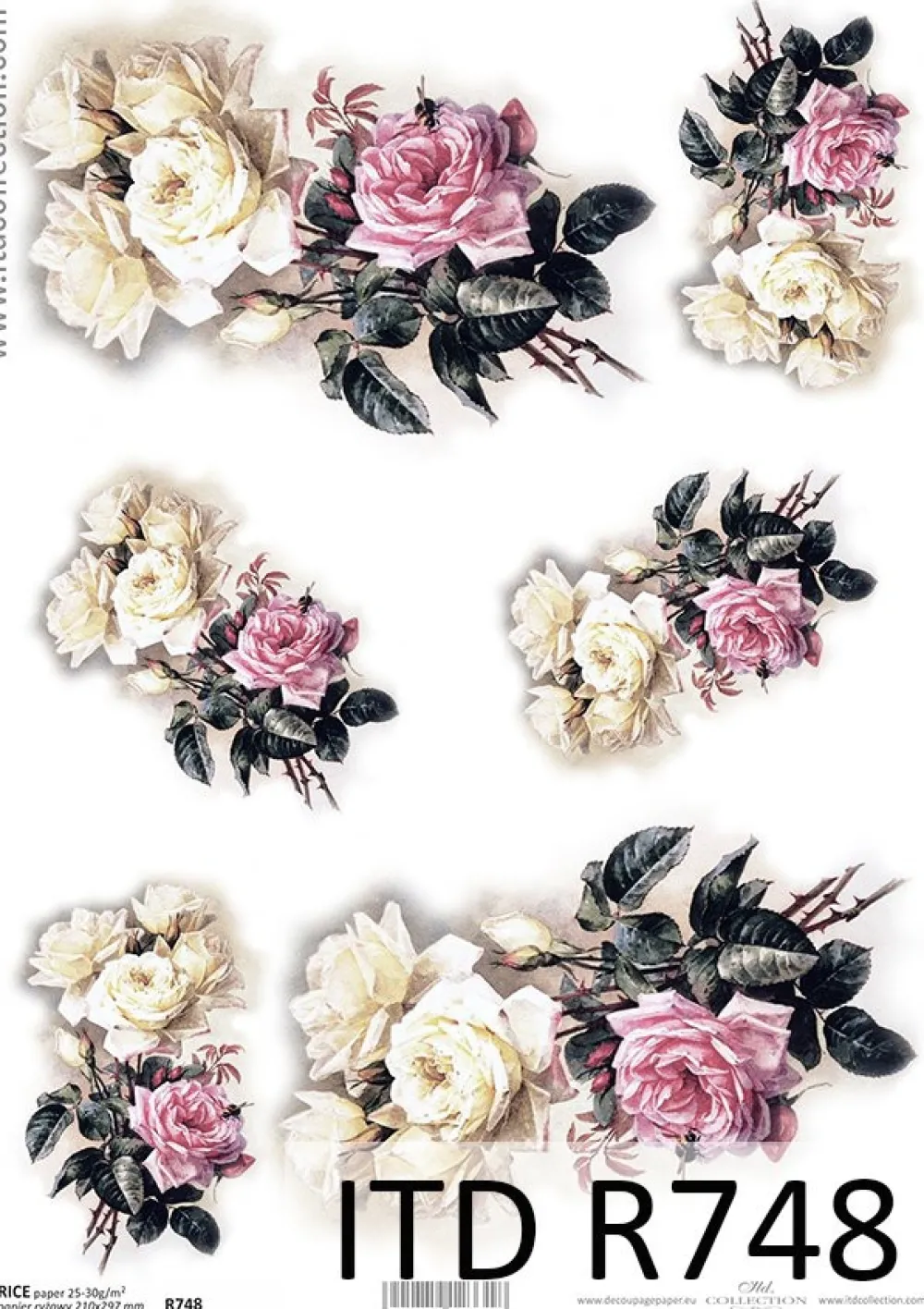 ITD Collection Papier do decoupage A4 - - ryżowy, R746 > Papiery Do Decoupage