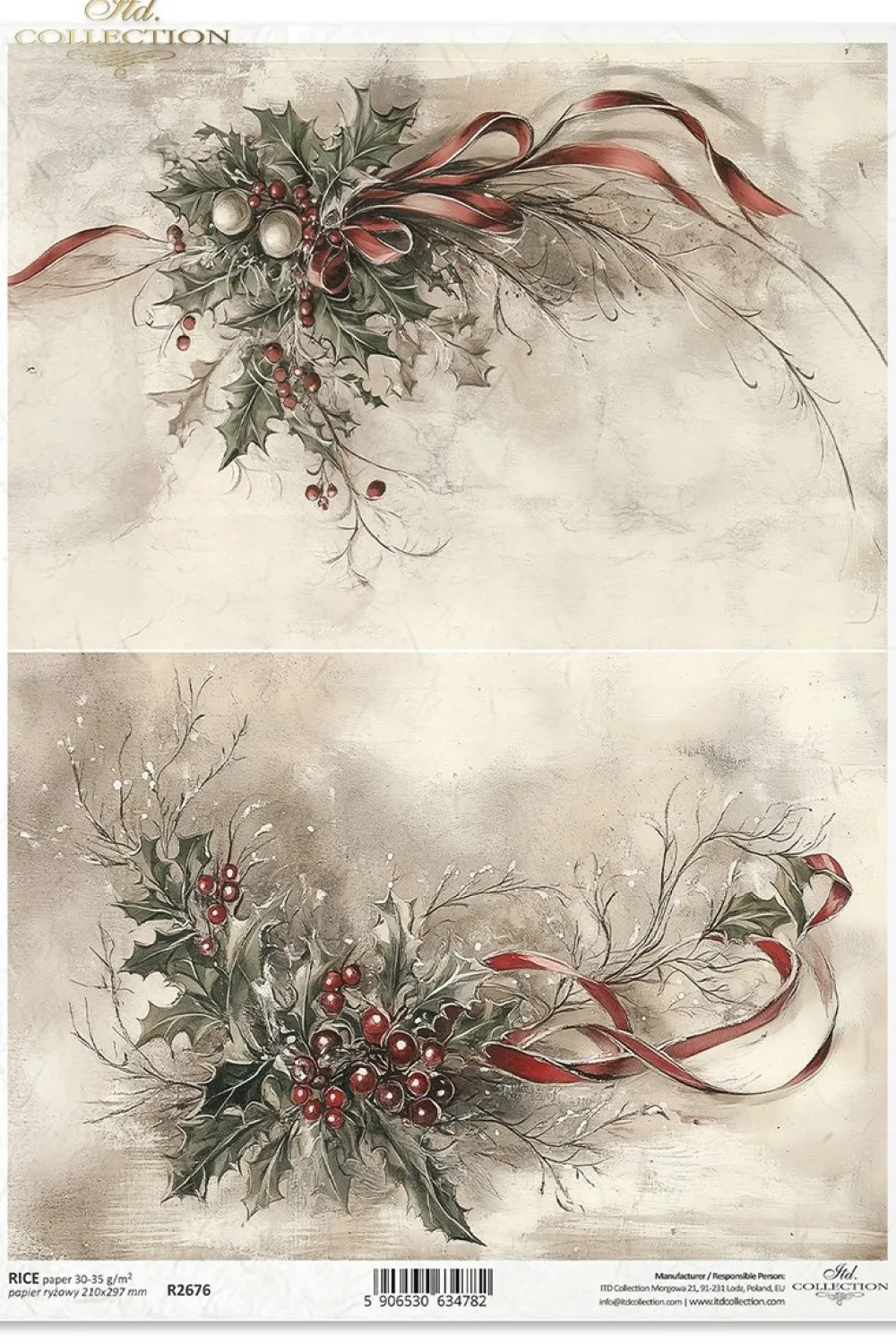 ITD Collection Papier do decoupage A4 - - ryżowy R2676