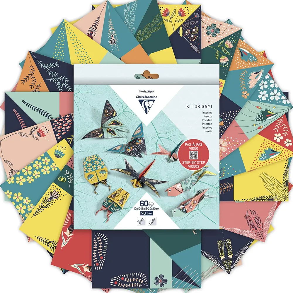 Clairefontaine Papier do origami, Insects - - 70 g, 60 ark.