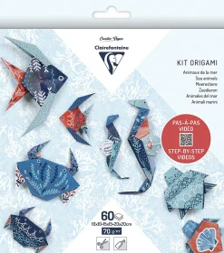 Clairefontaine Papier do origami, Sea Animals - - 70 g, 60 ark.