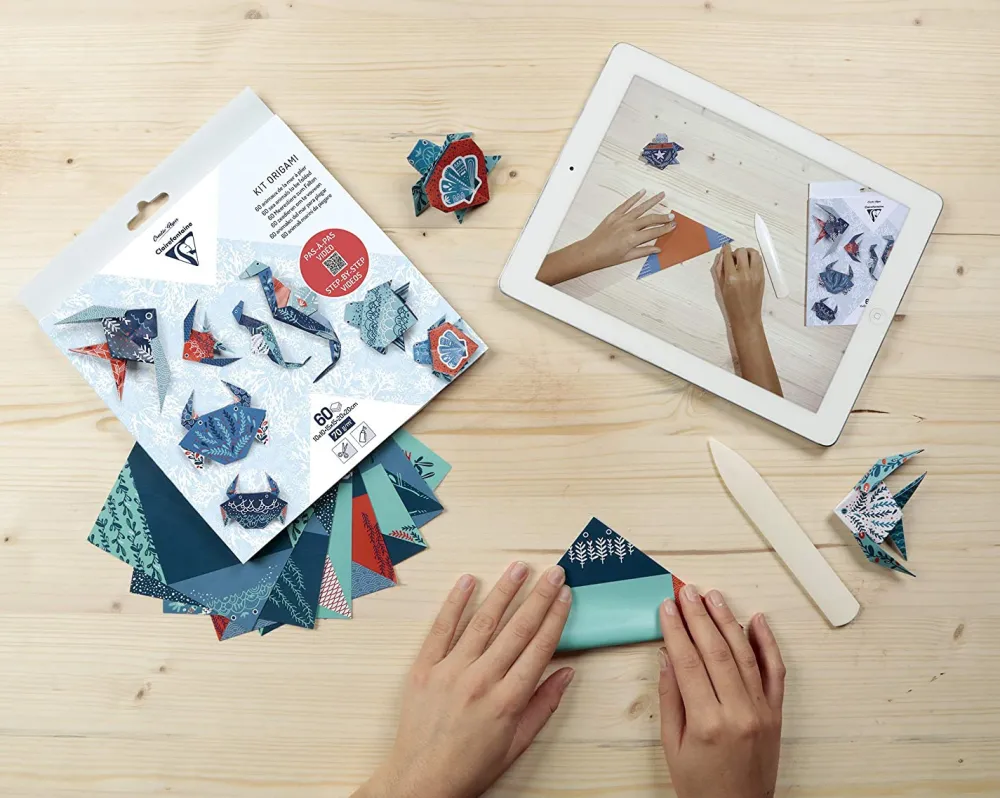 Clairefontaine Papier do origami, Sea Animals - - 70 g, 60 ark.