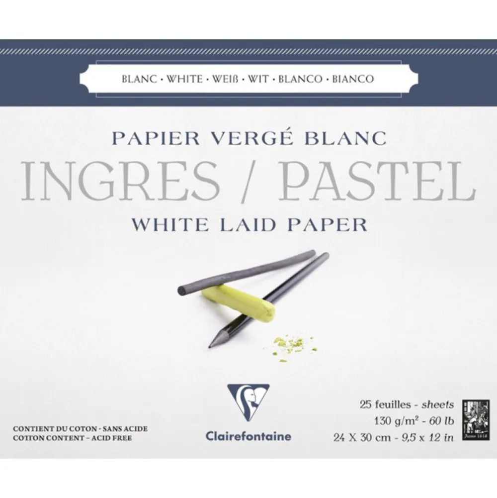 Clairefontaine Papier do pasteli suchych Ingres 24 x 30 cm - - 130 g 25 ark. > Papier Do Pasteli