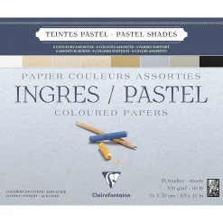 Clairefontaine Papier do pasteli suchych Ingres 24 x 30 cm - - 130 g 25 ark. > Papier Do Pasteli