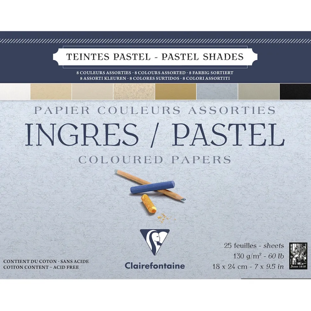 Clairefontaine Papier do pasteli suchych Ingres 30 x 40 cm - - 130 g 25 ark. > Papier Do Pasteli