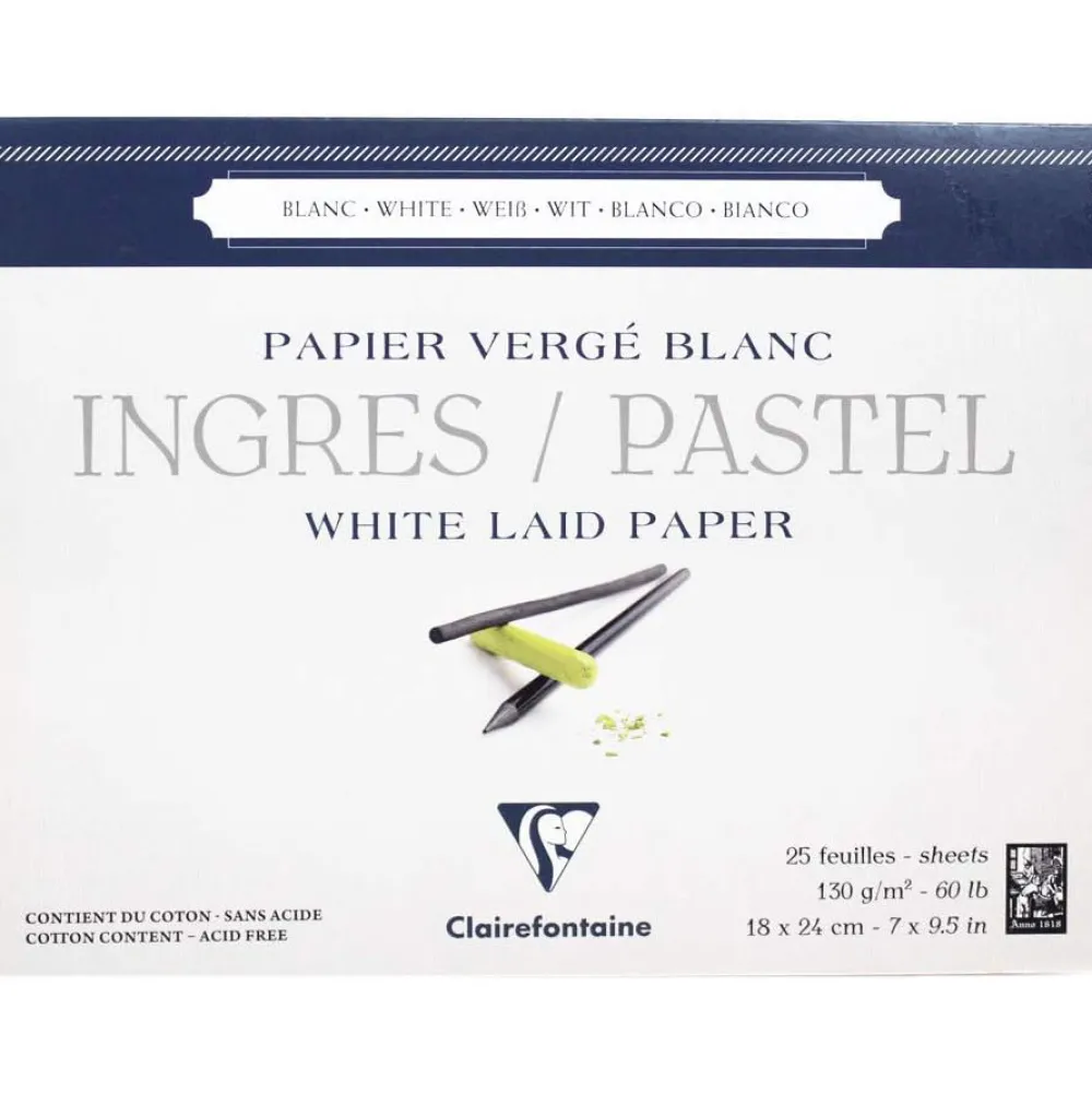 Clairefontaine Papier do pasteli suchych Ingres 18 x 24 cm - - 130 g 25 ark.
