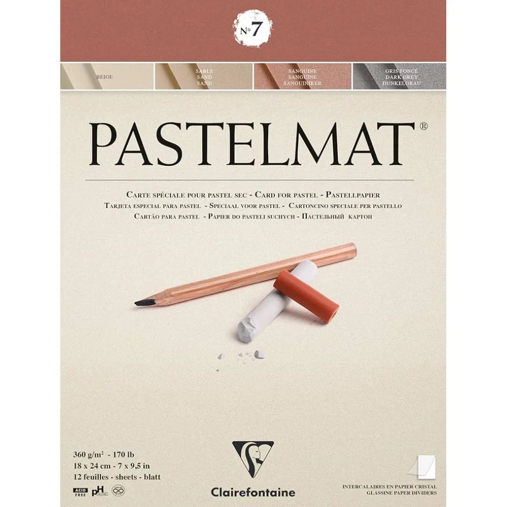 Clairefontaine Papier do pasteli suchych Pastelmat No. 2 - - 18 x 24 cm 360 g 12 ark. > Papier Do Pasteli