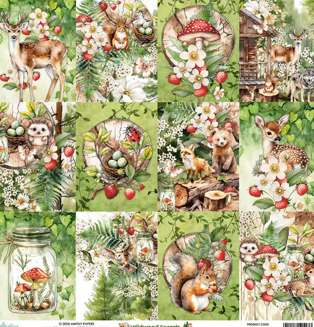 Mintay by Karola Papier do scrapbookingu 30,5 x 30,5 cm - Mintay - Wildwood Secrets 06
