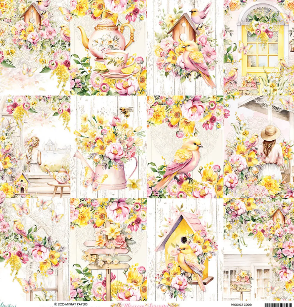 Mintay by Karola Papier do scrapbookingu 30,5 x 30,5 cm - Mintay - Blossom Serenity 06
