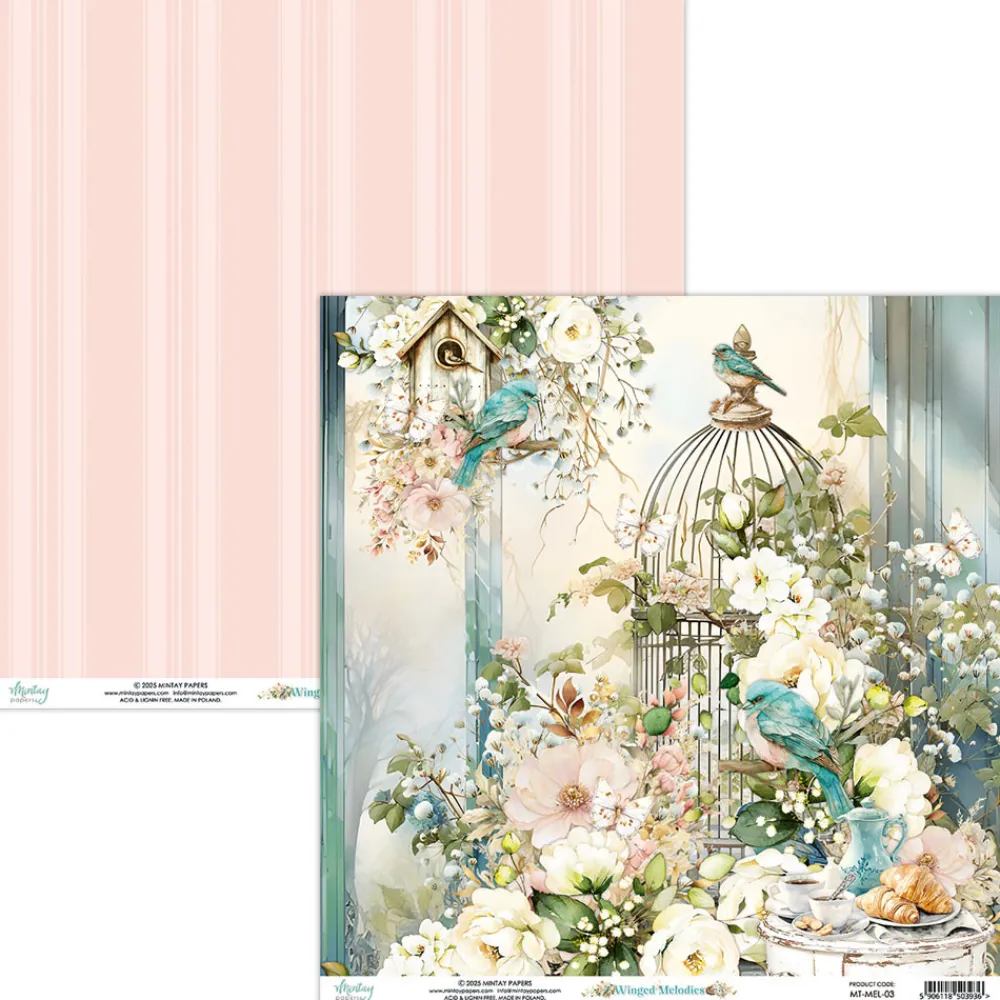 Mintay by Karola Papier do scrapbookingu 30,5 x 30,5 cm - Mintay - Winged Melodies 05 > Papiery Do Scrapbookingu