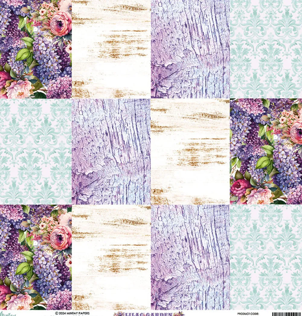 Mintay by Karola Papier do scrapbookingu 30,5 x 30,5 cm - Mintay - Lilac Garden 06 > Papiery Do Scrapbookingu