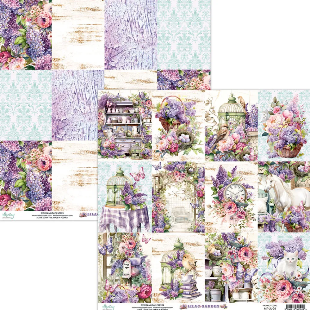 Mintay by Karola Papier do scrapbookingu 30,5 x 30,5 cm - Mintay - Lilac Garden 06 > Papiery Do Scrapbookingu