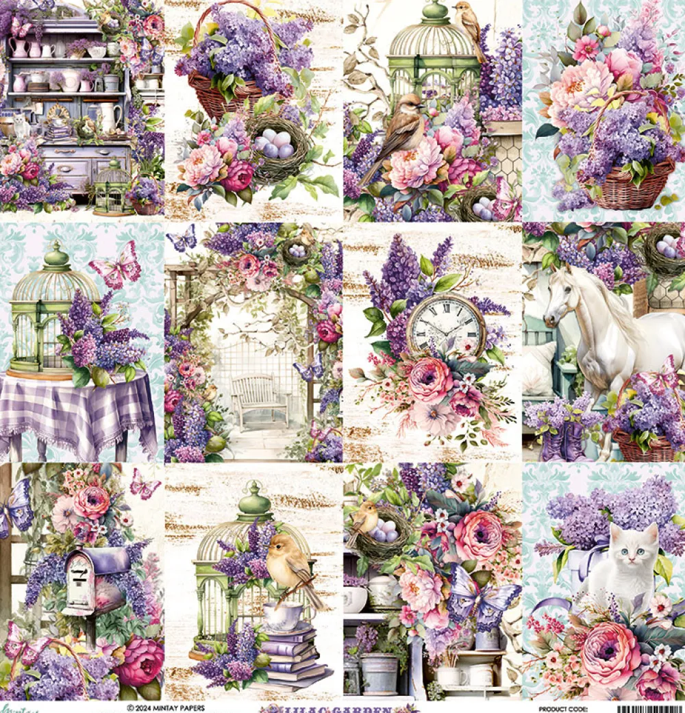 Mintay by Karola Papier do scrapbookingu 30,5 x 30,5 cm - Mintay - Lilac Garden 06 > Papiery Do Scrapbookingu