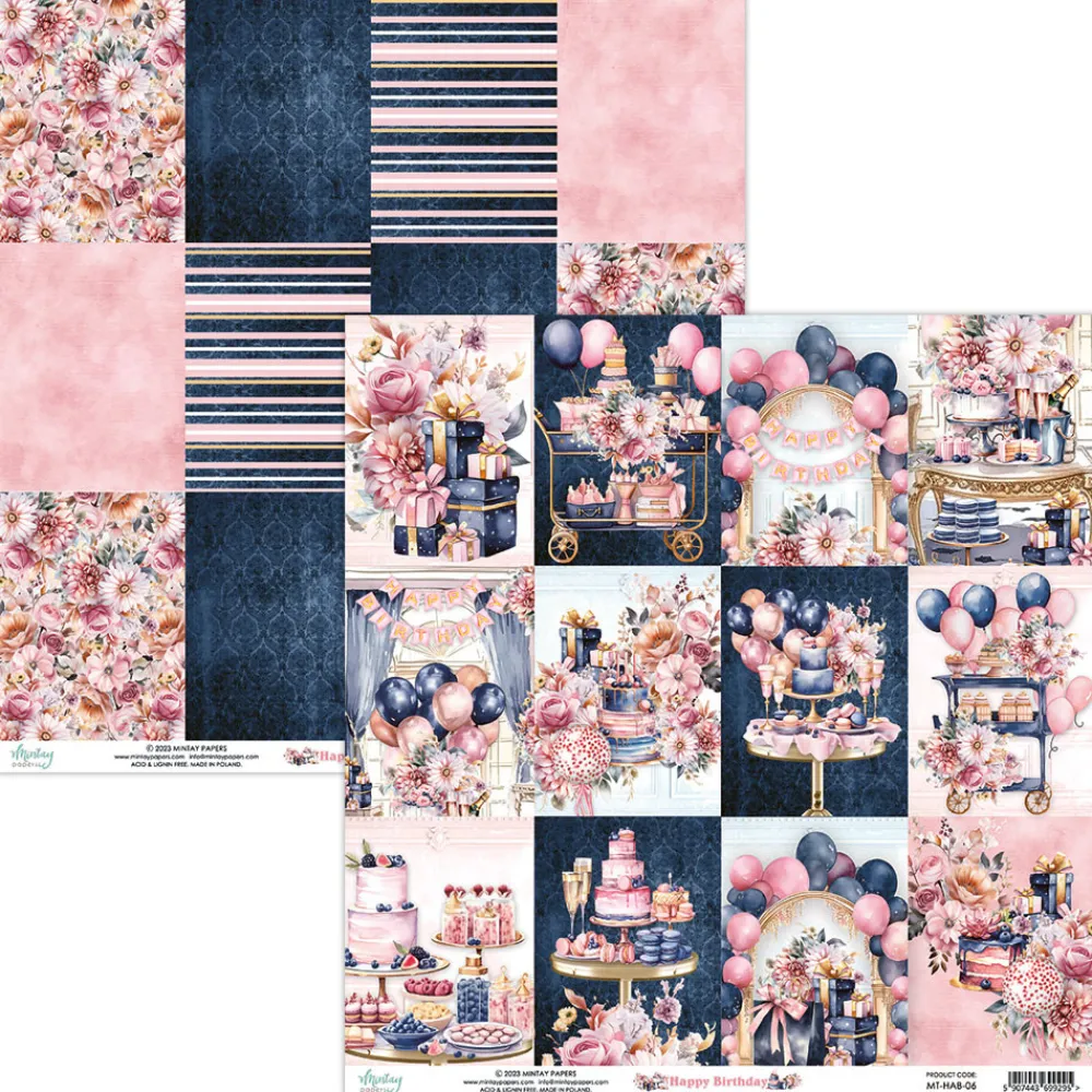Mintay by Karola Papier do scrapbookingu 30,5 x 30,5 cm - Mintay - Happy Birthday 06 > Papiery Do Scrapbookingu