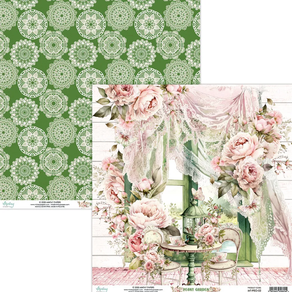 Mintay by Karola Papier do scrapbookingu 30,5 x 30,5 cm - Mintay - Peony Garden 02 > Papiery Do Scrapbookingu