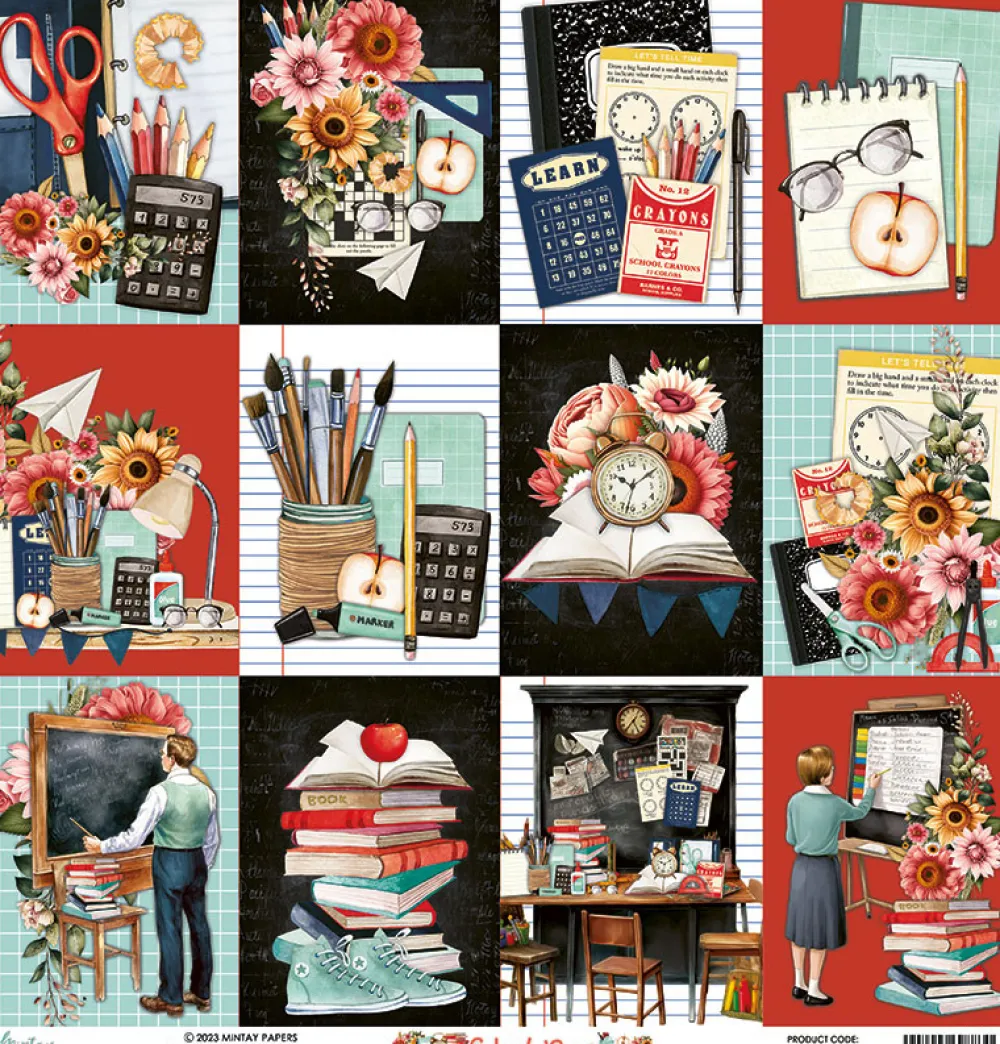 Mintay by Karola Papier do scrapbookingu 30,5 x 30,5 cm - Mintay - School Days 06 > Papiery Do Scrapbookingu