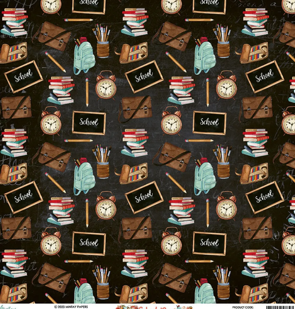 Mintay by Karola Papier do scrapbookingu 30,5 x 30,5 cm - Mintay - School Days 05