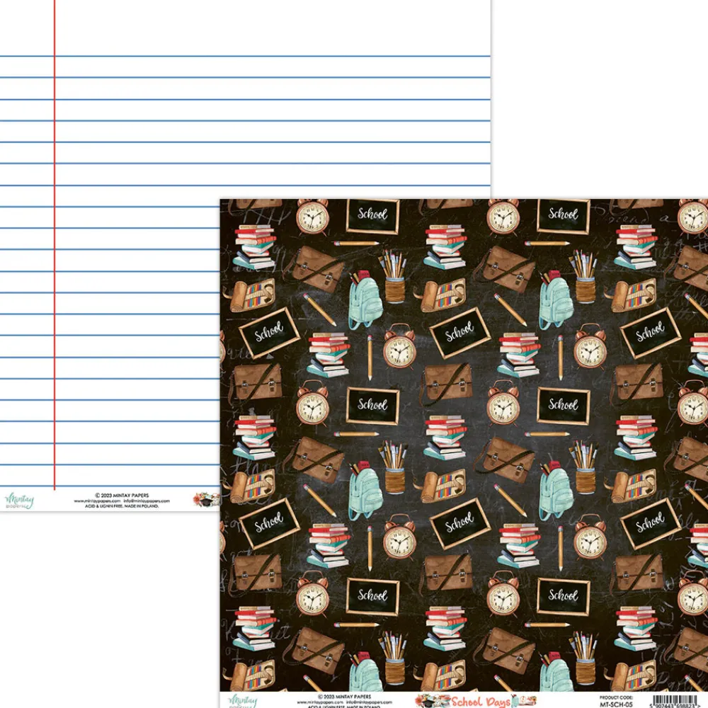 Mintay by Karola Papier do scrapbookingu 30,5 x 30,5 cm - Mintay - School Days 05