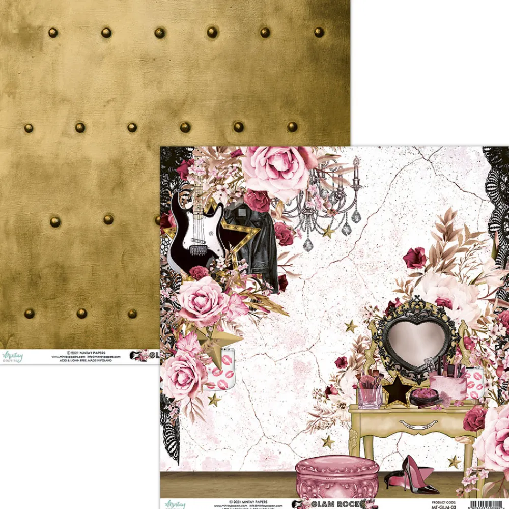 Mintay by Karola Papier do scrapbookingu 30 x 30 cm - Mintay - Glam Rock 03