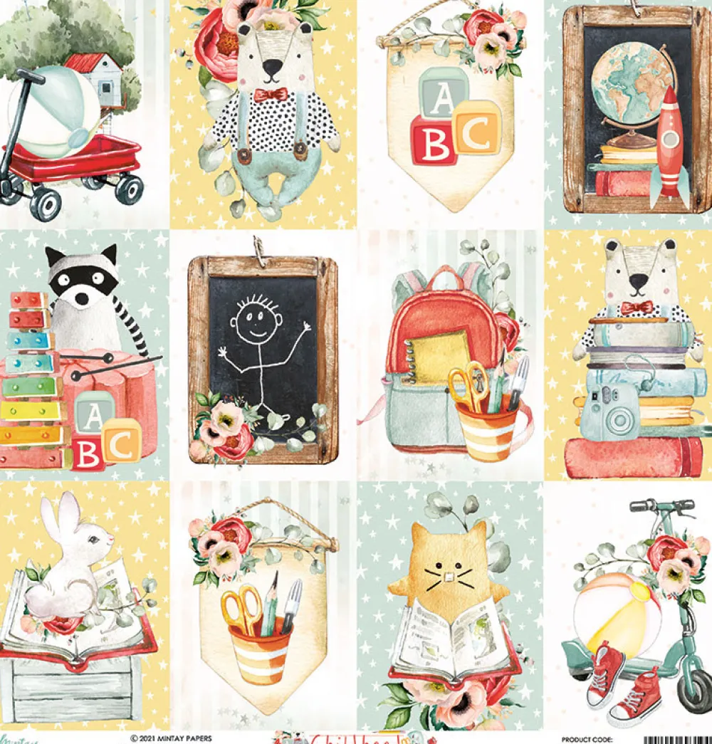 Mintay by Karola Papier do scrapbookingu 30 x 30 cm - Mintay - Childhood 06