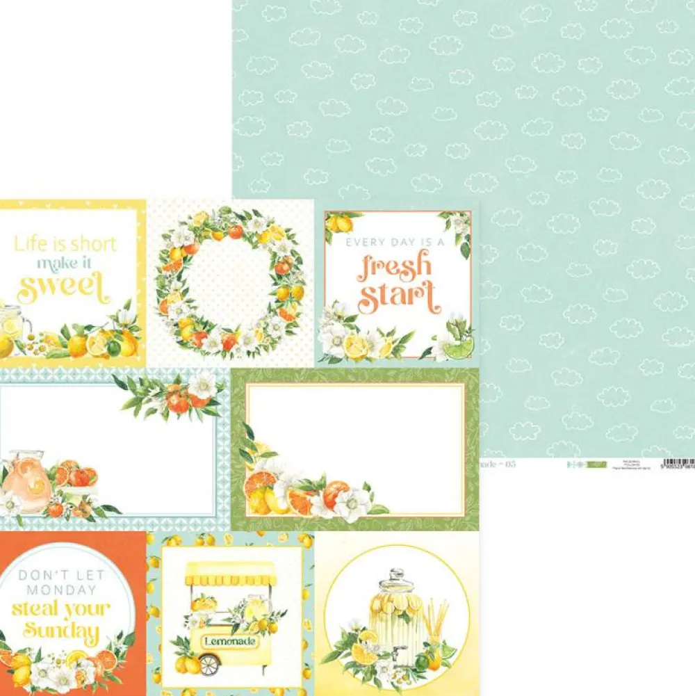 Piatek Trzynastego Papier do scrapbookingu 30,5 x 30,5 cm - Piątek Trzynastego - Fresh Lemonade 05