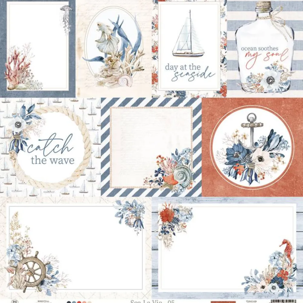 Piatek Trzynastego Papier do scrapbookingu 30,5 x 30,5 cm - Piątek Trzynastego - Sea la vie 05 > Papiery Do Scrapbookingu