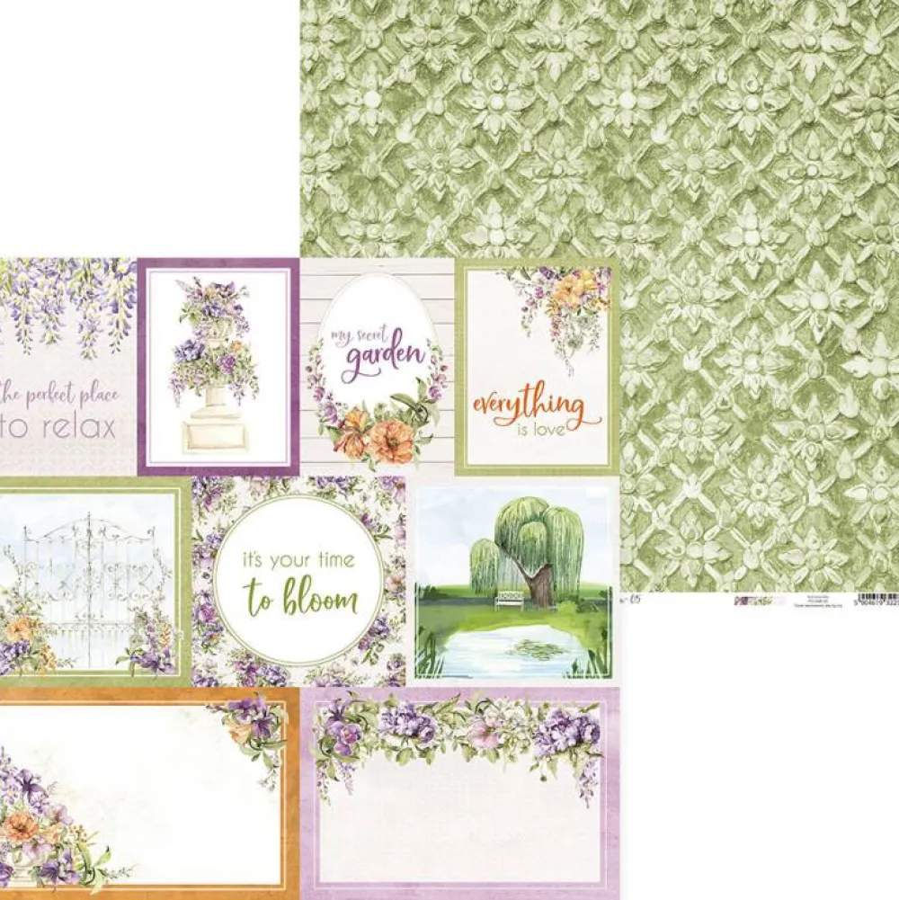 Piatek Trzynastego Papier do scrapbookingu 30,5 x 30,5 cm - Piątek Trzynastego - Secret garden 05 > Papiery Do Scrapbookingu