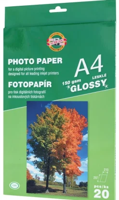 KOH-I-NOOR Papier fotograficzny A4 - - błyszczący, 150 g/m2, 20 ark. > Papier Fotograficzny