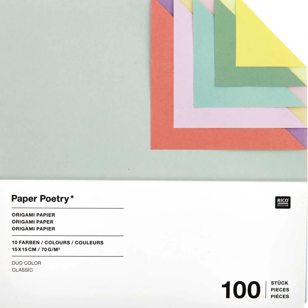 Rico Design Papier origami Duo Color Classic - Paper Poetry - 15 x 15 cm, 100 ark. > Papier Origami