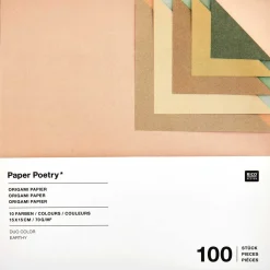Rico Design Papier origami Duo Color Earthy - Paper Poetry - 15 x 15 cm, 100 ark.
