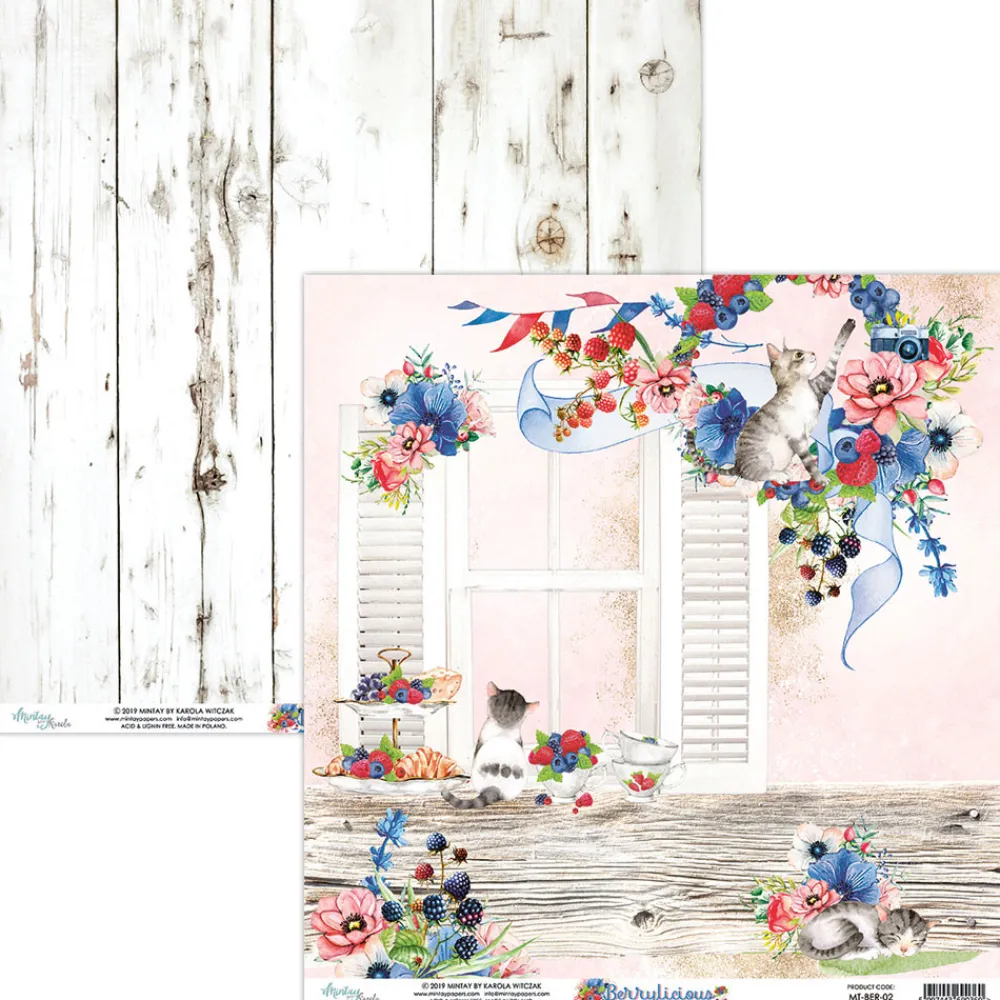 Mintay by Karola Papier 30 x 30 cm - Mintay - Berrylicious 02 > Papiery Do Scrapbookingu