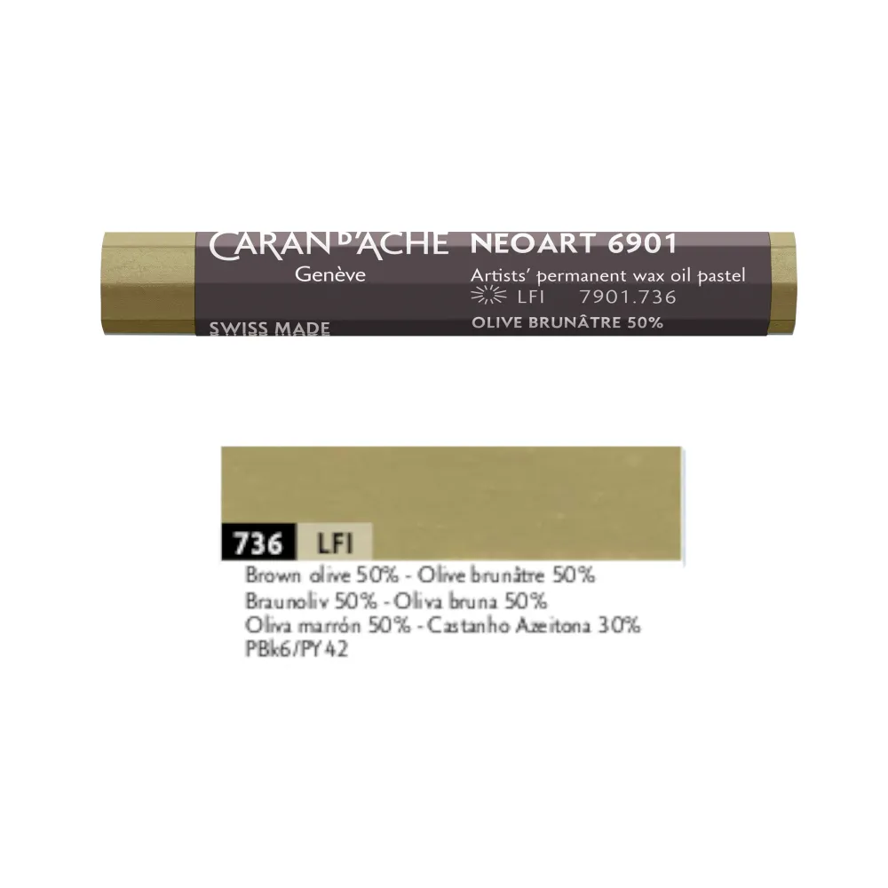 Caran d'Ache Pastel woskowo-olejny Neoart 6901 - - 736, Brown Olive 50