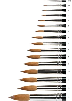 Winsor & Newton Pędzel do akwareli Kolinsky Sable, seria 7 - - krótka rączka, nr 0