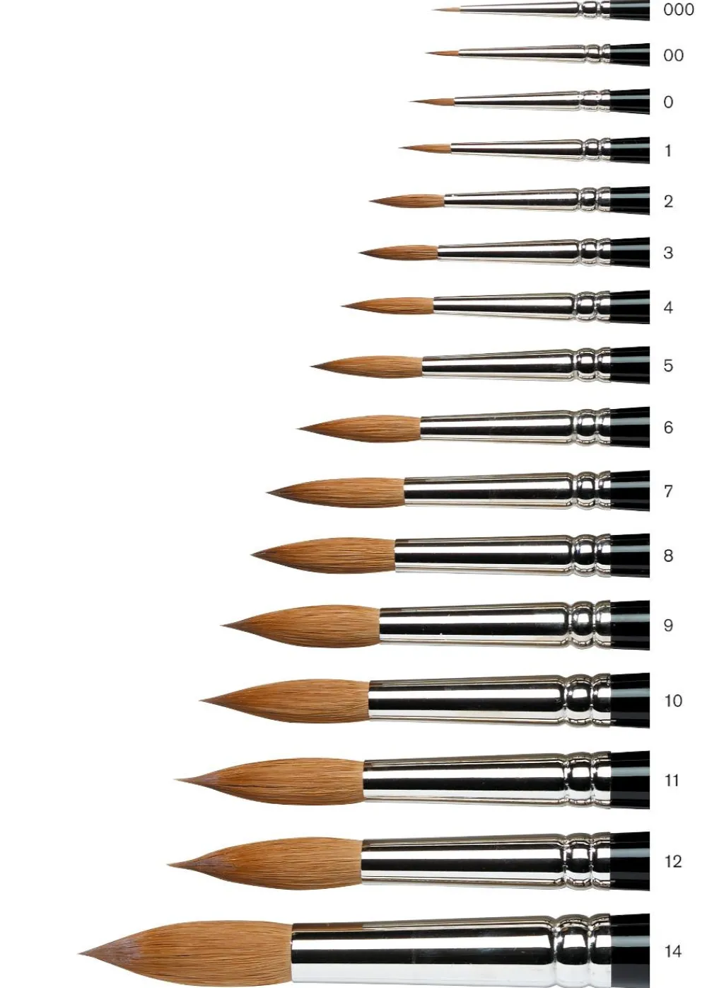 Winsor & Newton Pędzel do akwareli Kolinsky Sable, seria 7 - - krótka rączka, nr 2