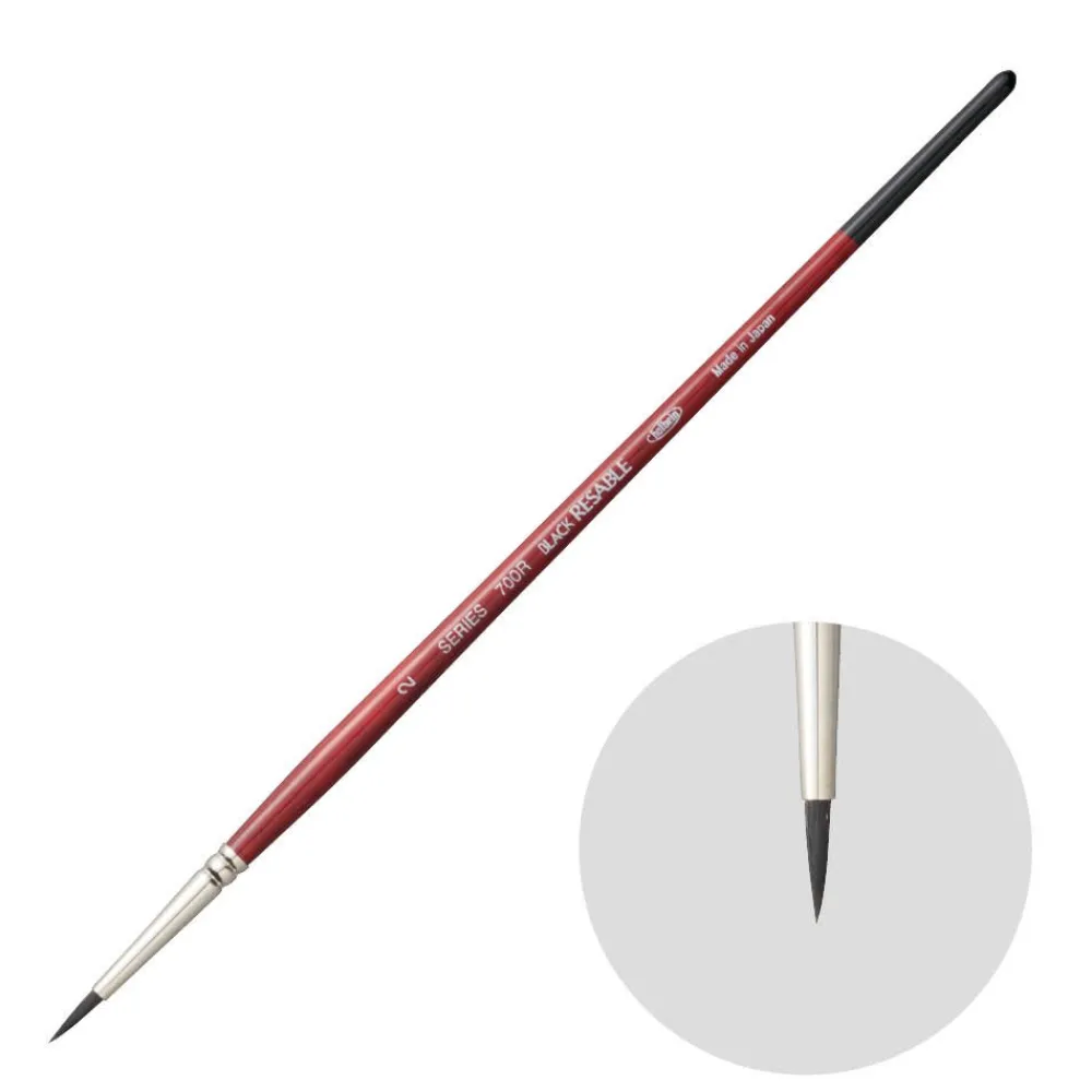 Holbein Pędzel okrągły, mieszany, Black Resable, seria 700R - - nr 2 > Pędzle Syntetyczne|Pędzle Naturalne
