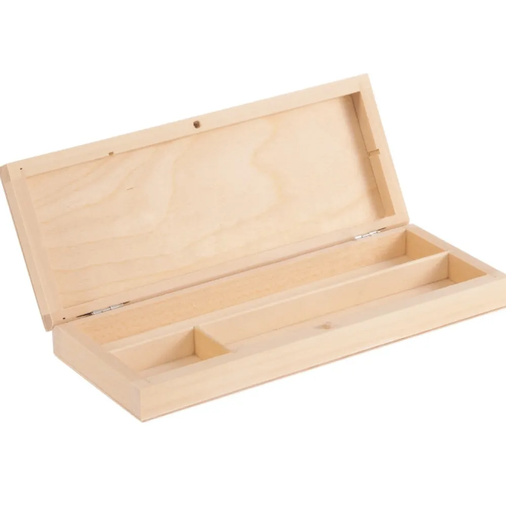 Piórnik drewniany z przegródkami - 22 x 8,5 x 3 cm > Drewniane
