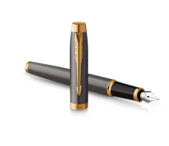 Parker Pióro wieczne IM w etui - - Grey Core & Gold Trim, F