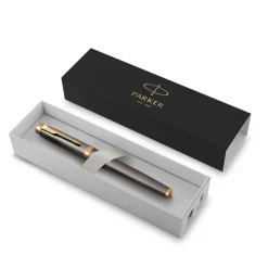 Parker Pióro wieczne IM w etui - - Grey Core & Gold Trim, F