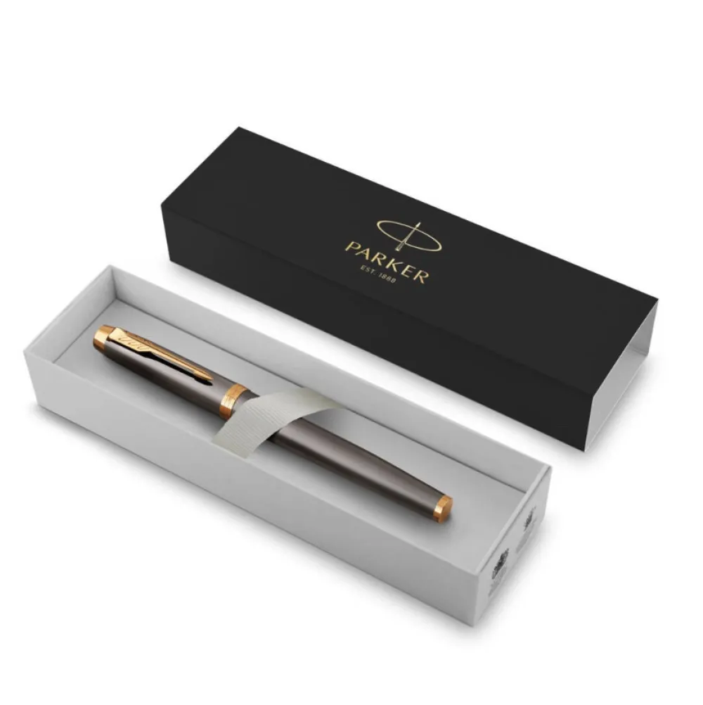 Parker Pióro wieczne IM w etui - - Grey Core & Gold Trim, F