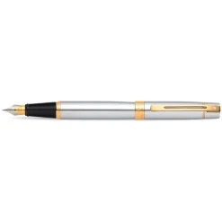 Sheaffer Pióro wieczne 300 - - Bright Chrome Gold Trim F