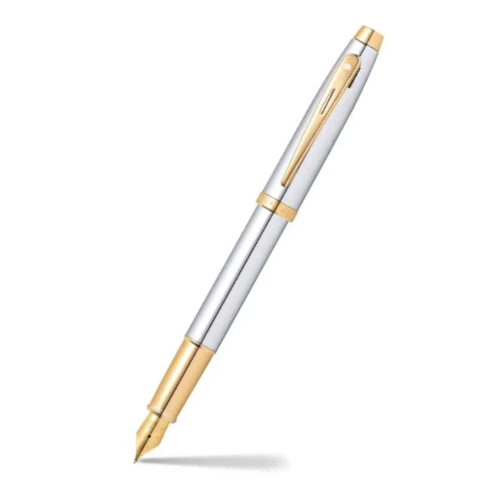 Sheaffer Pióro wieczne 100 - - Chrome Gold Trim F