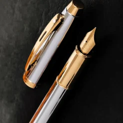 Sheaffer Pióro wieczne 100 - - Chrome Gold Trim F