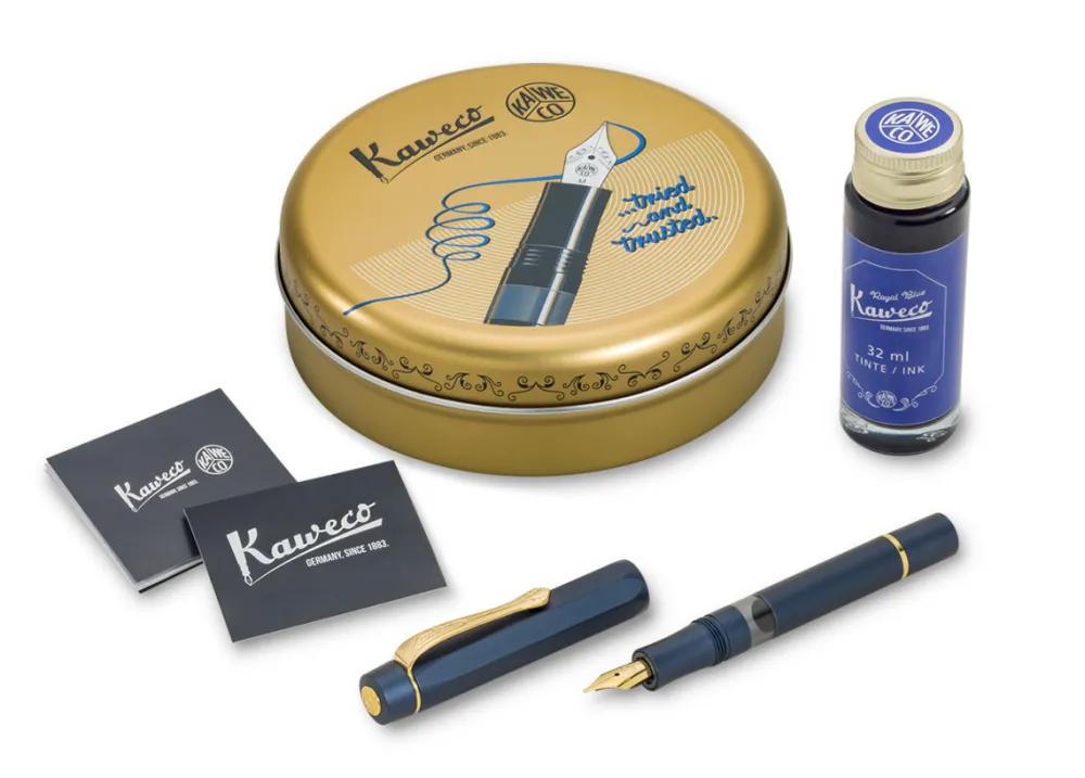 Kaweco Pióro wieczne Sport Piston Filler zestaw startowy - - Navy F > Pióra Wieczne