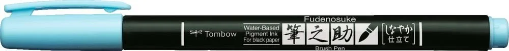 Tombow Pisak do kaligrafii Fudenosuke Brush Pen, Pastel - - Light Blue