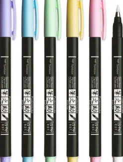 Tombow Pisak do kaligrafii Fudenosuke Brush Pen, Pastel - - White