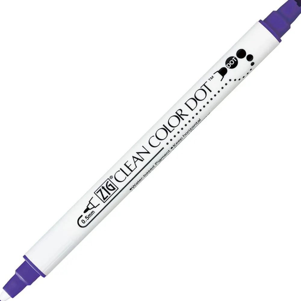 Kuretake Pisak dwustronny Zig Clean Color Dot - - Violet